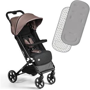 MS BabyWorld - Keo + Materassino - Passeggino leggero fino a 22 kg | Materassino reversibile | Cappottino estensibile | Pieghevole a libro | Ruote grandi | Ultraleggero e compatto