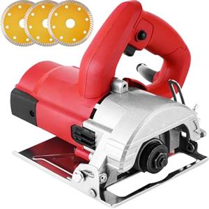 MXBAOHENG Tagliapiastrelle Elettrico angolo di taglio 0-45° Tagliapiastrelle Elettrica 2800W Macchina per Taglio di Pietra Asciutta con 3 Lame Profondità di taglio 0-30mm per Piastrelle(110mm)