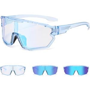 FOSDICK Fotocromatici Occhiali Da Ciclismo con TR90 Occhiali Da Sole Sportivi Donne Uomini UV400 PC Lenti Trasparenti