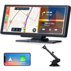 Volam 9.26 pollici Schermo Carplay Auto, Autoradio Portatile con Carplay Android Auto Wireless, Schermo tattile, IOS Mirror Link, Navigazione, Assistente Vocale Siri, G00gle, FM, AUX, Bluetooth 5.0