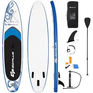 COSTWAY SUP Gonfiabile Adulti 305/335 cm, Stand Up Paddle Gonfiabile con Pinne, Leash, Pagaia, Pompa, Kit di Riparazione e Borsa, Carico Massimo 120 kg (Azzurro, 325 x 76 x 16 cm)