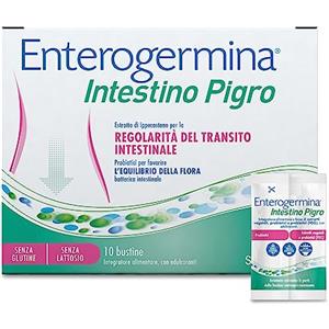 Enterogermina Intestino Pigro, Fermenti Lattici Probiotici, Prebiotici per Adulti - Integratori a base di Probiotici ed Estratti Vegetali per Stitichezza (10 Bustine Gusto Frutti di Bosco)