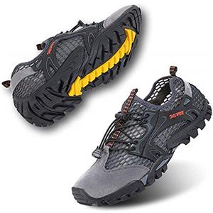 VTASQ Scarpe da Trekking Arrampicata Uomo Sandali Sportivi Estivi Mesh Pescatore All'aperto Acqua Sandali da Mare Escursionismo Traspiranti e Leggero Asciugatura Rapida Grigio 42 EU