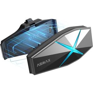 ASMAX F1 Interfono Moto, Comunicazione Bluetooth con Controllo Vocale, Interfono Mesh da 1,8km per 10 Piloti, Ricarica Rapida/Universale/Cancellazione del Rumore/IP67 Impermeabile, Singolo