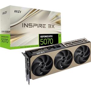 MSI GeForce RTX™ 5070 12G INSPIRE 3X OC Scheda Video - GDDR7, 28Gbps, PCIe 5.0, HDMI 2.1b, DP 2.1b, 6144 CUDA Cores, 192-bit, STORMFORCE FAN, Afterburner, Metal Backplate, 650W PSU raccomandato