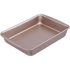 Relaxdays Pirofila in Acciaio al Carbonio, Casseruola, Teglia da Forno, Fino a 230 °C, 4 Litri, HLP 6,5x40x29cm, Marrone, 1 pz