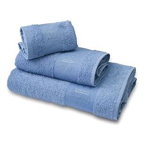hermet Laura Biagiotti, Set Asciugamani Bagno 3 Pezzi Tinta Unita, 100% Spugna Di Cotone, Telo Bagno + Asciugamano Viso + Asciugamano Ospite, In Scatola