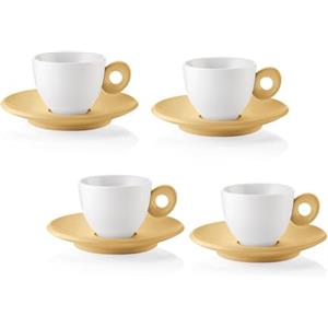 Guzzini - EVERYDAY Set 4 Tazzine da Caffè con Piattino - Giallo Senape - 081701211
