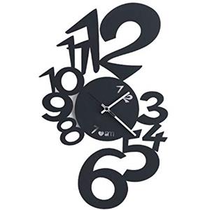 Arti & Mestieri Lupin - Orologio da Parete di Design 100% Made in Italy - in Ferro, 30 x 48 cm - Nero Goffrato