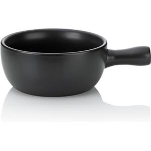 kela Basel Ceramica, Ricambio per Il Set Natura, pentola per fonduta di Formaggio caquelon Ø 22,5 cm, ignifuga, Nera, Nero