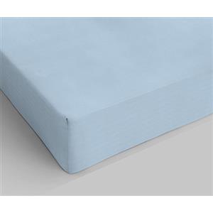 Italian Bed Linen Lenzuolo sotto con Angoli Max Color, 100% Cotone, Azzurro, Matrimoniale