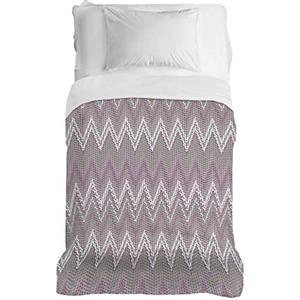 PENSIERI DELICATI Telo Copriletto 170 x 280 cm, Singolo 100% Cotone Pique, Ideale Come Arredo, Coperta Salva Letto 1 Piazza, Fantasia Spinato Rosa, 100% Made in Italy