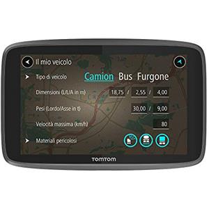TomTom Navigatore per Camion, Autobus, Furgone GO Professional 520 (5 pollici, Limitazioni di Altezza e Peso, Info Traffico e Autovelox in Tempo Reale, Aggiornamenti WiFi, Mappe Europa)