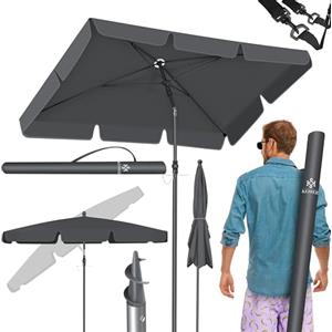 KESSER® Ombrellone Rettangolare Incl. 2in1 Coperta e Borsa di Trasporto Ombrellone da Giardino Ombrellone da Patio | Ombrellone 200 x 125cm per Balcone Giardino e Terrazza