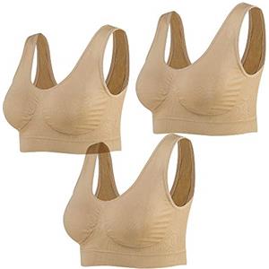 Lemef Reggiseno Sport Privo di Cuciture a Fili Liberi Reggiseno Yoga con Imbottiture Estraibili per Donne Set di 3