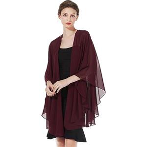 BEAUTELICATE Sciarpa Coprispalle Donna Scialle Chiffon Cerimonia Elegante Stola Estivo per Sposa Matrimonio Festival (Cabernet Sauvignon, Taglia Unica)