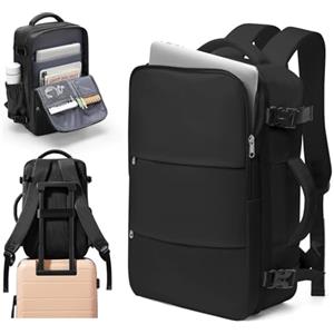 SZLX Zaino Ryanair Zaino da Viaggio Aereo Bagaglio a Mano Donna Uomo Borsa da Cabina per Easyjet Adatto a Laptop da 14 Pollici Impermeabile per Scuola Lavoro Trekking, Nero