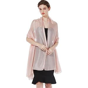 BEAUTELICATE Scialle Sciarpe Elegante per Donna Cerimonia Stola Coprispalle Mantello Molle per Nozze Estivo Vestito da Sposa Festa (Cipria, Taglia unica)