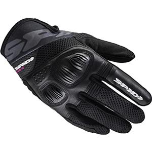 SPIDI, Flash-R Evo Lady, Guanti Moto per Donna, Protettivi e Resistenti, Guanti Moto Estivi Impermeabili e Antiscivolo, con Touchscreen Capacitivo, Peso Medio 0, 1 kg, Colore Nero, Taglia XL