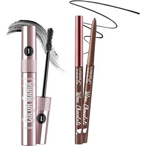 Misslyn Set Mascara Voluminizzante e Allungante Correttore per Ciglia e Sopracciglia, Eyeliner Impermeabile, Matita Nera per gli Occhi