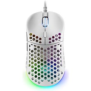 Mars Gaming MARSGAMING MM55, Mouse Gaming RGB Chroma, Ultra-leggero 55g, 12800 DPI, Switch Meccanici Programmabili HUANO, Bianco