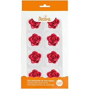 Decora 0500373 Confezione da 8 Rose Medie Rossa