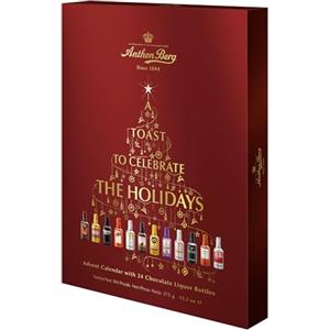 Anthon Berg Calendario dell'Avvento con 24 bottiglie di liquore al cioccolato 375g