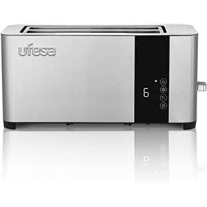 Ufesa Duo Plus Delux, Tostapane Acciao Inox, Schermo Digitale LCD, 1400 W, 2 Fessure lunghe, Bocca Ampia, 7 Livelli di tostatura