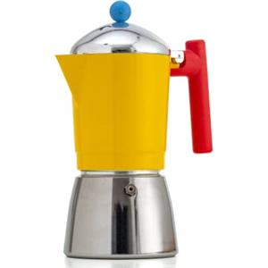 Foodesign Caffettiera Moka Cocca 6 Tazze, design moderno, per gas e induzione, caldaia bi-materiale