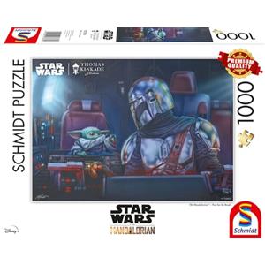 Schmidt Spiele 57378 Thomas Kinkade, Lucas Film, Mandalorian, Two for the Road, Puzzle da 1000 pezzi, normale