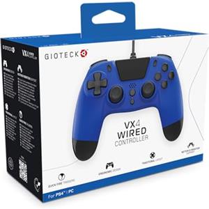 Gioteck VX4 Controller cablato per PlayStation 4 (PS4) - Blu