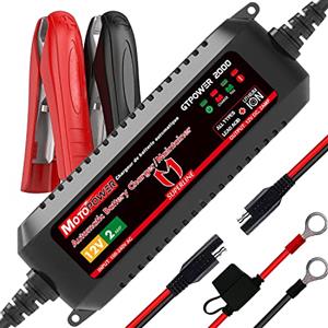 MOTOPOWER MP00207A Caricabatteria Automatico da 12V 2Amp Smart per batterie al Piombo e agli ioni di Litio