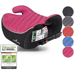 WALSER Premium seggiolino auto ISOFIX, seggiolino auto 125-150 cm, seggiolino auto Andy ultima norma 2024 ECE R 129, seggiolino auto bambino nero/rosa