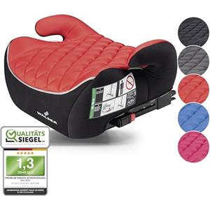 WALSER Premium seggiolino auto ISOFIX, seggiolino auto 125-150 cm, seggiolino auto Andy ultima norma 2024 ECE R 129, seggiolino auto bambino nero/rosso