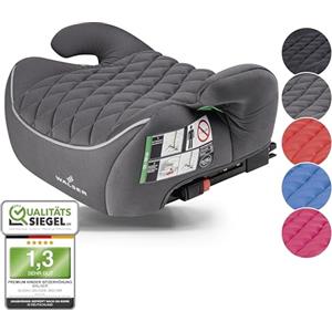 WALSER Premium seggiolino auto ISOFIX, seggiolino auto 125-150 cm, seggiolino auto Andy ultima norma 2024 ECE R 129, seggiolino auto bambino grigio