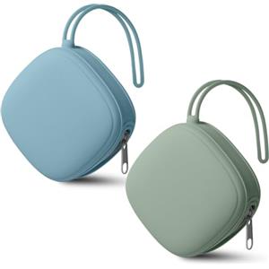 Aolso Porta Succhietto in Silicone, Piazza Lavabile Contenitore per Ciuccio, Custodia in Ciucci per Versatile e Igienico, Chiusura a Cerniera per Ciuccio, 2 pcs Portaciuccio Portaciuccio Silicone