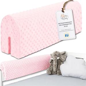 Totsy Baby Paracolpi lettino neonato antisoffoco 70 cm - Protezione schiuma per lettino fasciatoio e culla per i bordi del letto o della culla per bambini da 1 a 3 anni Rosa
