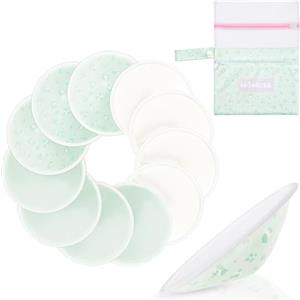 MOMUSE Coppe Assorbilatte, Coppette Assorbilatte Lavabili 12PCS,Morbido Tessuto a 4 Strati e Cuscinetto Per il Seno Traspirante e Super Assorbente,Assorbenti Lavabili e Traspiranti per L'Allattamento al Seno