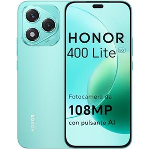 HONOR 400 Lite Smartphone 5G Dual SIM NFC, 8GB RAM 256GB Memoria, 108MP con pulsante AI telefono Android 15, 6.7 pollici AMOLED Eye-Care Display, 5230 mAh,IP65&SGS, Marrs Green [Versione italiana]