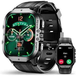 OUKITEL BT20 Smartwatch Uomo,1,96''Orologio Smartwatch con Effettua/Risposta Chiamate,5ATM Impermeabile, 120+ Modalità Sportive Fitness Tracker con Cardiofrequenzimetro, SpO2, Sonno, per iOS/Android