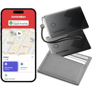SwitchBot Smart AirTag Card funziona con Apple Find My (solo iOS), localizzatore di oggetti, localizzatore Bluetooth per chiavi, telefoni, bagagli, oggetti fino a 3 anni di durata della batteria