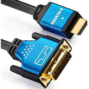 deleyCON 1m Cavo HDMI a DVI ad Alta Velocità - 1080p Full-HD 3D Ready - Cavo Monitor da HDMI a DVI