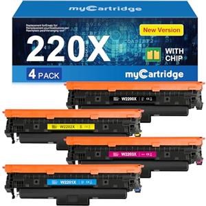 MYCARTRIDGE myCatridge Compatibile con HP 220X Toner (con Chip) HP 220A per HP Color Laserjet Pro 4202dn 4202dw MFP 4302dw 4302fdn 4302fdw 4-Pack