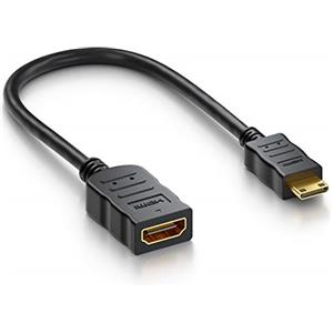 deleyCON Cavo Adattatore Mini HDMI Spina per Presa HDMI Dorata Contatto Audio Video Trasmissione 4K UHD 2160p FULL HD 1080p