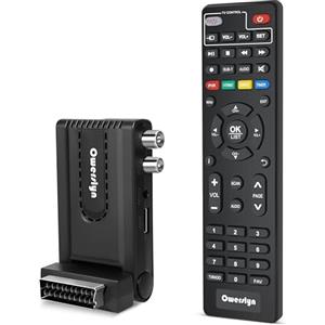 owerslyn Decoder Digitale Terrestre 2025, OWERSLYN Decoder DVB-T2 HD 1080P H265 HEVC Main 10 Bit, HDMI CEC TV Stick Supporto Uscita HDMI/Scart e USB Multimediale/PVR Recorder/Telecomando 2in 1