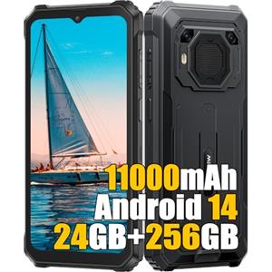 Blackview BV6200 Plus Rugged Smartphone Android 14, 24GB+256GB 11000mAh Telefono Indistruttibile Cellulare Robusto, 16MP+13MP, 6.56