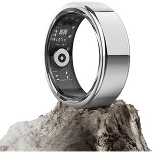 DekeFit Anello Smart (Edizione 2025), Smart Ring Uomo Donna con Monitoraggio del Sonno/Frequenza Cardiaca/SpO2, 100+ Modalità Sport Impermeabile IP68 Activity Tracker iOS Android, Taglia 13, Argento