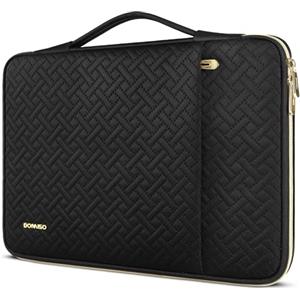 DOMISO Custodia PC Portatile Sleeve 15,6 Pollici, Impermeabile Laptop Borsa Porta PC Computer con Cerniera Oro Compatibile con 14 Pollici HP ASUS Dell HUAWEI，Nero