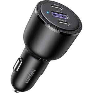 UGREEN Caricabatterie Auto 69W USB C PD 3.0 e QC 3.0, Caricatore Accendisigari Compatibile con MacBook Pro Air, iPad, iPhone 16 15 14 13 Plus, Galaxy S24 S23, Pixel 9 8 7