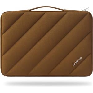 DOMISO Custodia PC Portatile Sleeve 17,3 Pollici,Impermeabile Strisce Diagonali Laptop Borsa Porta PC Computer Compatibile con 17,3 Pollici Notebook HP ASUS Dell Microsoft，Caramello